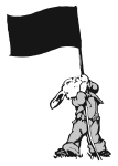 Artwork --- Working-Class Rabbit Hoists Up the Flag of Anarchism (Anarchy and Anarchism Directory | Description : This image came from http://www.RadicalGraphics.or... | Tags : Rabbit, Bunny Rabbit, Bunny, Flag, Anarchist Flag,...) ::: By Radical Graphics (About: All material posted here originally appeared at ht... | Ideals: Anarchy, Animal Liberation, Anti-America, Anti-Bio...)