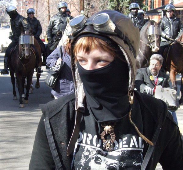 Anti-War Anarchist Girl Prepares to Riot